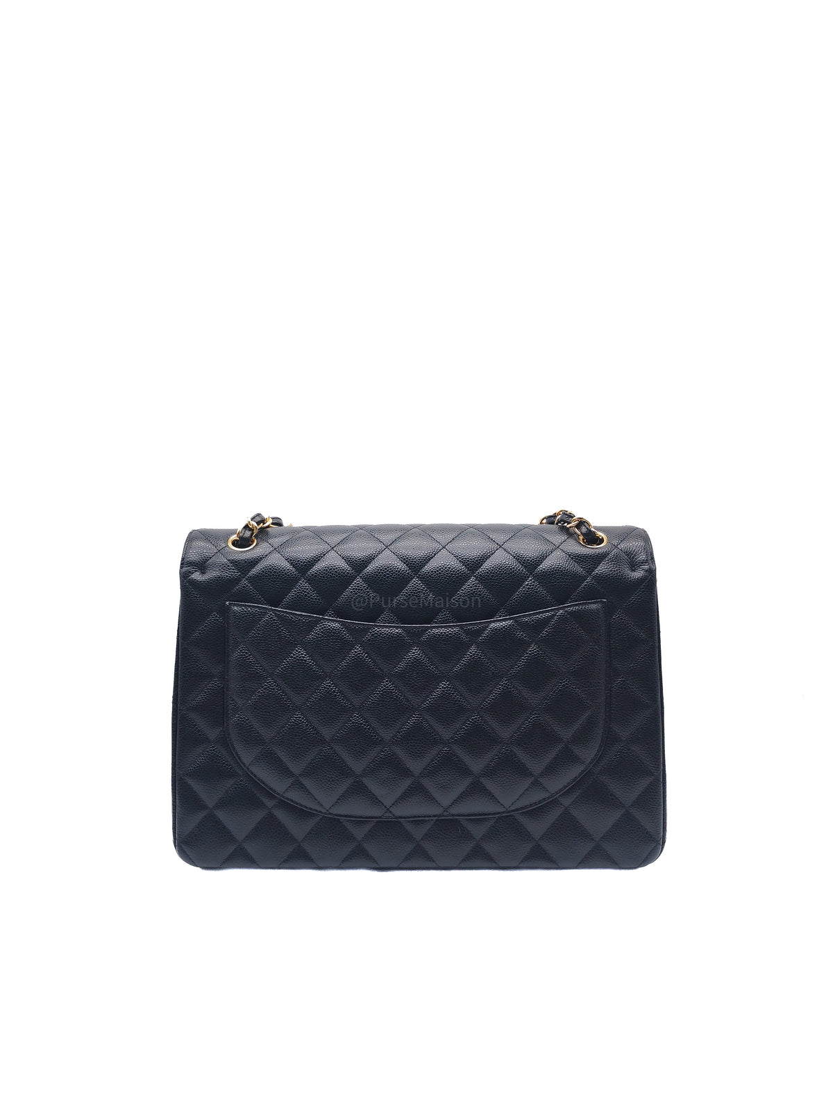 Chanel Classic Double Flap Maxi in Black Caviar Leather Gold Hardware (Series 24) | Purse Maison Luxury Bags Shop