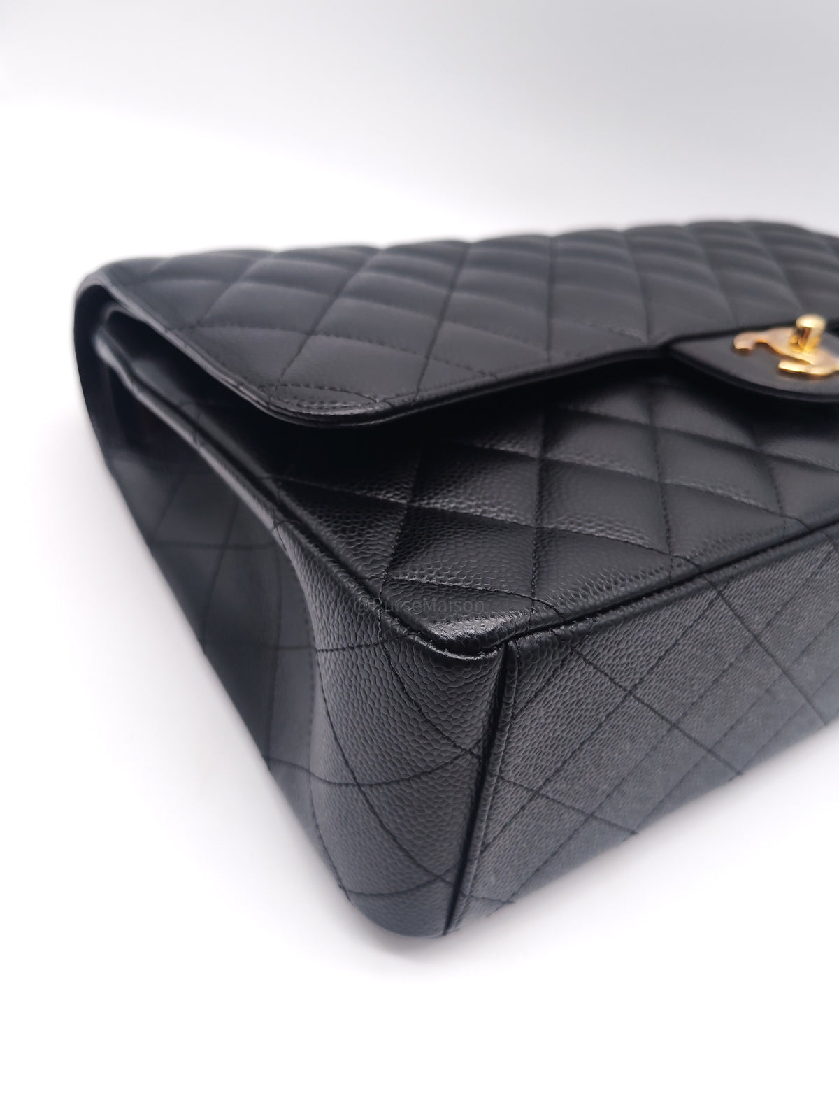 Chanel Classic Double Flap Maxi in Black Caviar Leather Gold Hardware (Series 24) | Purse Maison Luxury Bags Shop