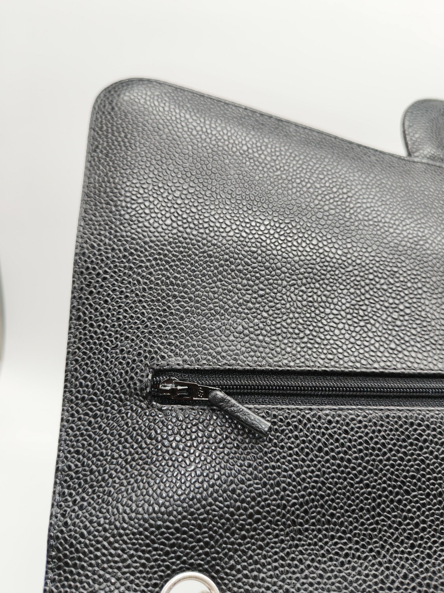 Chanel Classic Double Flap Maxi in Black Caviar Leather Silver Hardware (Series 18) | Purse Maison Luxury Bags Shop