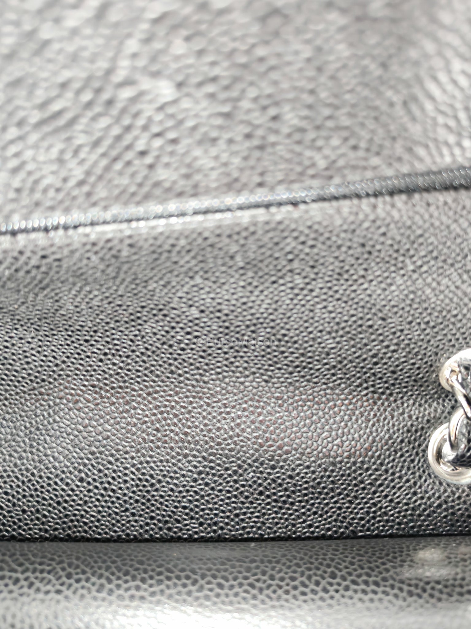 Chanel Classic Double Flap Maxi in Black Caviar Leather Silver Hardware (Series 18) | Purse Maison Luxury Bags Shop