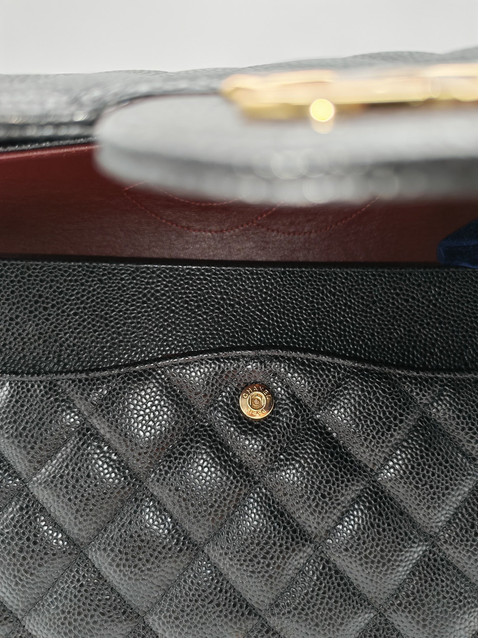 Chanel Classic Double Flap Maxi in Black Quilted Caviar Leather and Gold Hardware Series 15 | Purse Maison Luxury Bags Shop