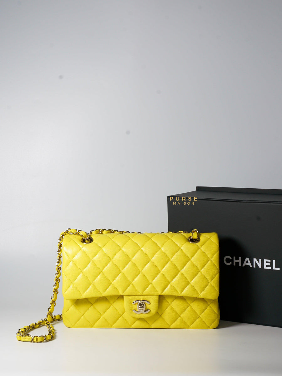 Unused Chanel Classic Medium Caviar Microchip