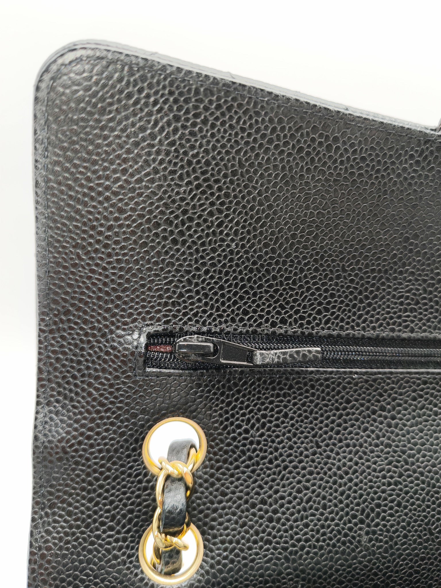 Chanel Classic Double Flap Medium in Black Caviar Leather Gold Hardware (Series 30) | Purse Maison Luxury Bags Shop