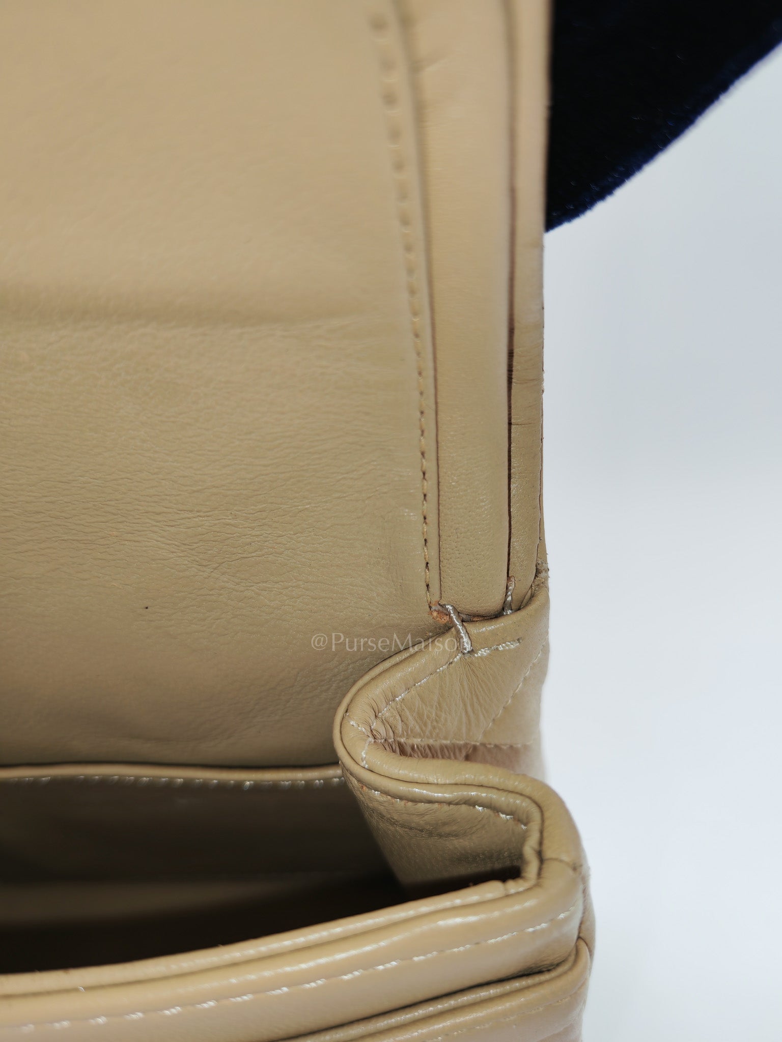 Classic Double Flap Small in Beige Lambskin Leather & Gold Hardware Series 1 | Purse Maison Luxury Bags Shop