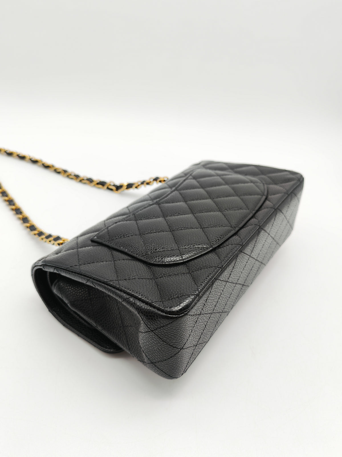 Chanel Classic Double Flap Small in Black Caviar Leather Gold Hardware (Microchip) | Purse Maison Luxury Bags Shop