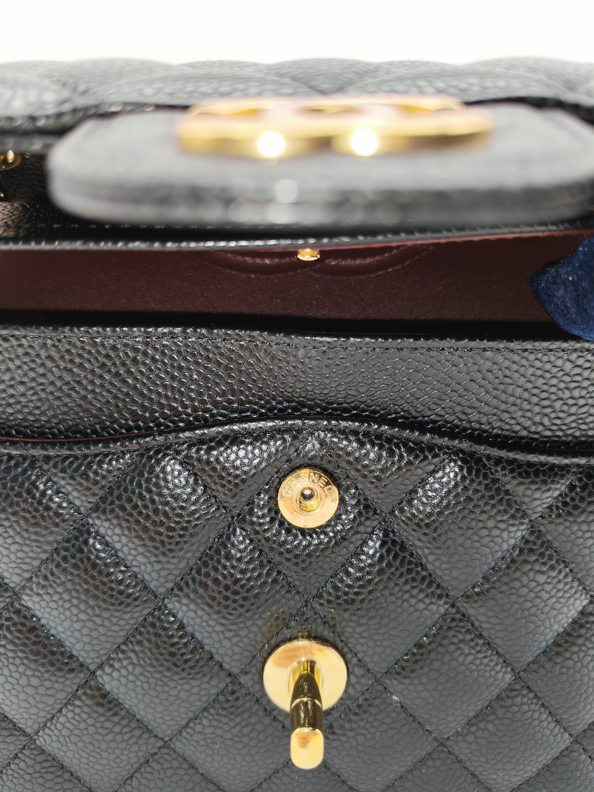 Chanel Classic Double Flap Small in Black Caviar Leather Gold Hardware (Microchip) | Purse Maison Luxury Bags Shop