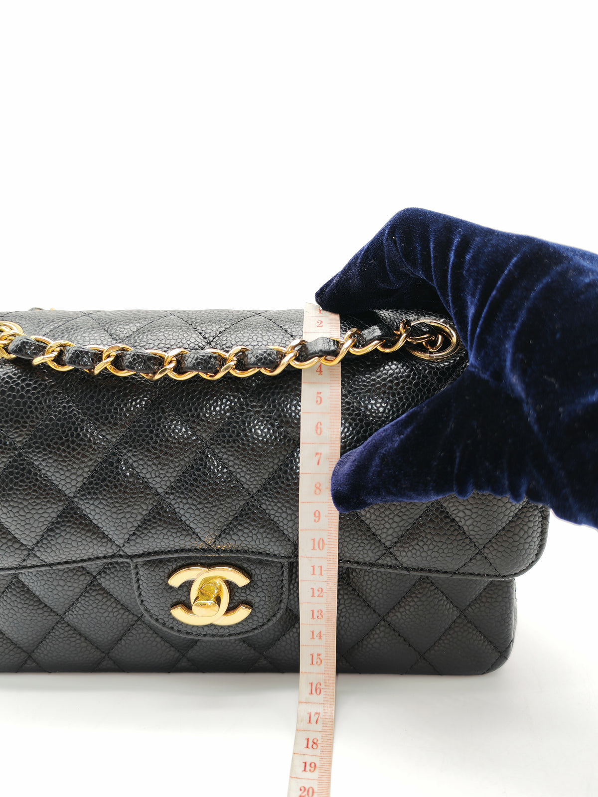 Chanel Classic Double Flap Small in Black Caviar Leather Gold Hardware (Microchip) | Purse Maison Luxury Bags Shop