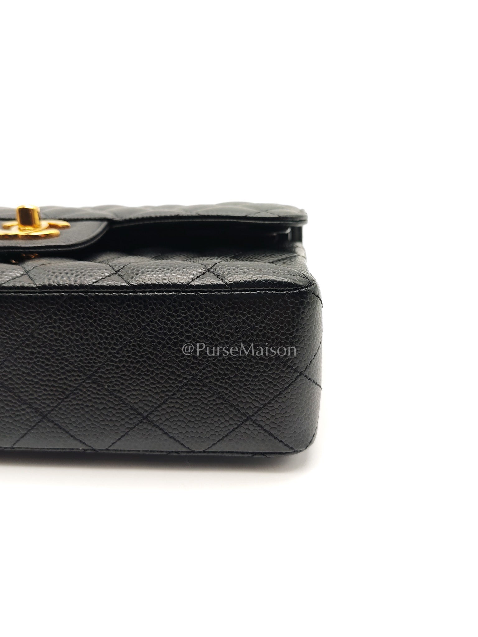 Chanel Classic Double Flap Small in Black Caviar Leather Gold Hardware (Series 27) | Purse Maison Luxury Bags Shop