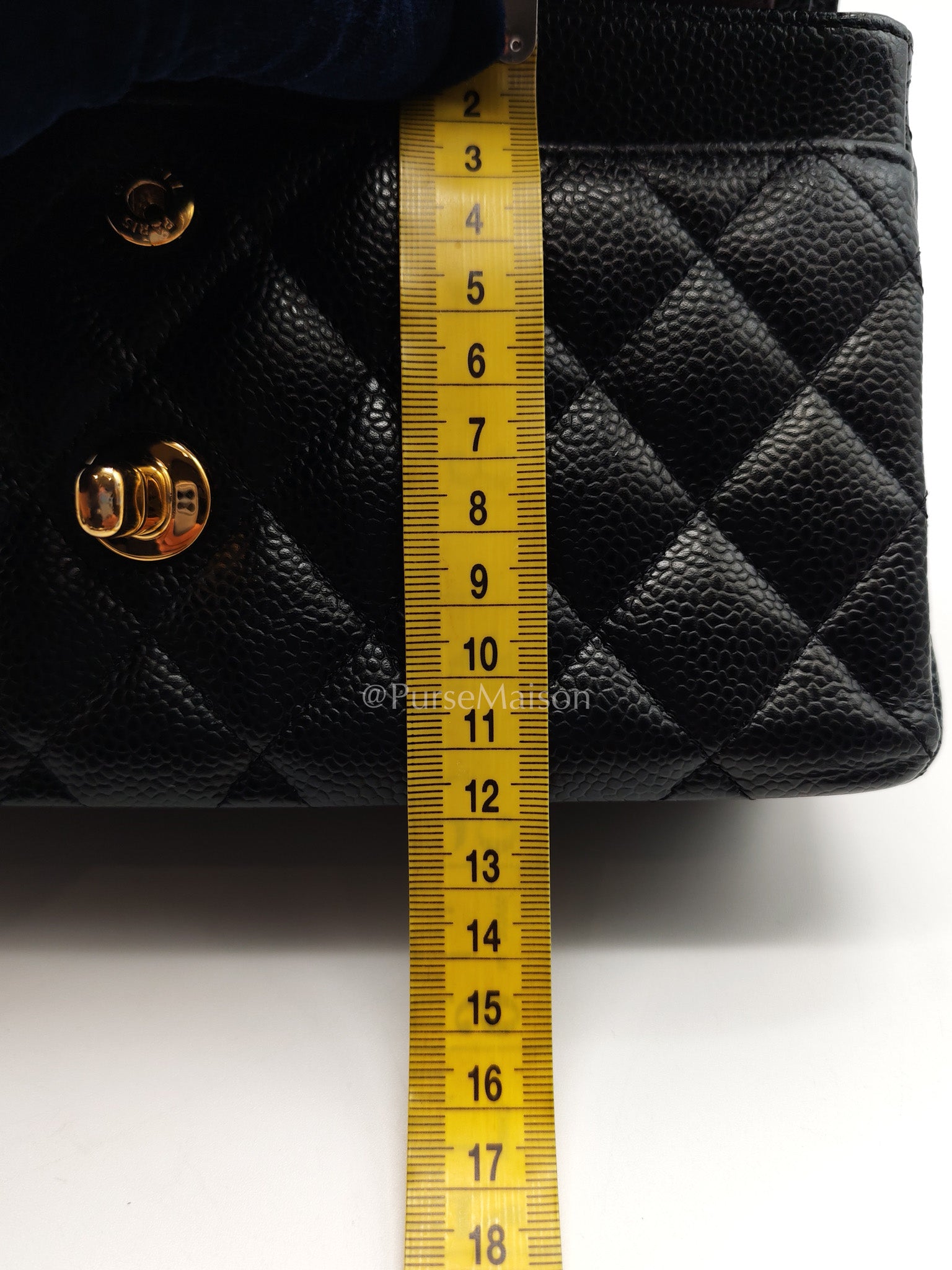 Chanel Classic Double Flap Small in Black Caviar Leather Gold Hardware (Series 27) | Purse Maison Luxury Bags Shop