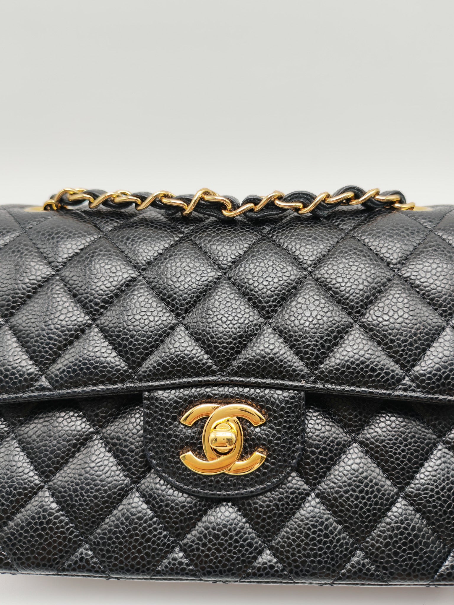 Chanel Classic Double Flap Small in Black Caviar Leather Gold Hardware (Series 31) | Purse Maison Luxury Bags Shop