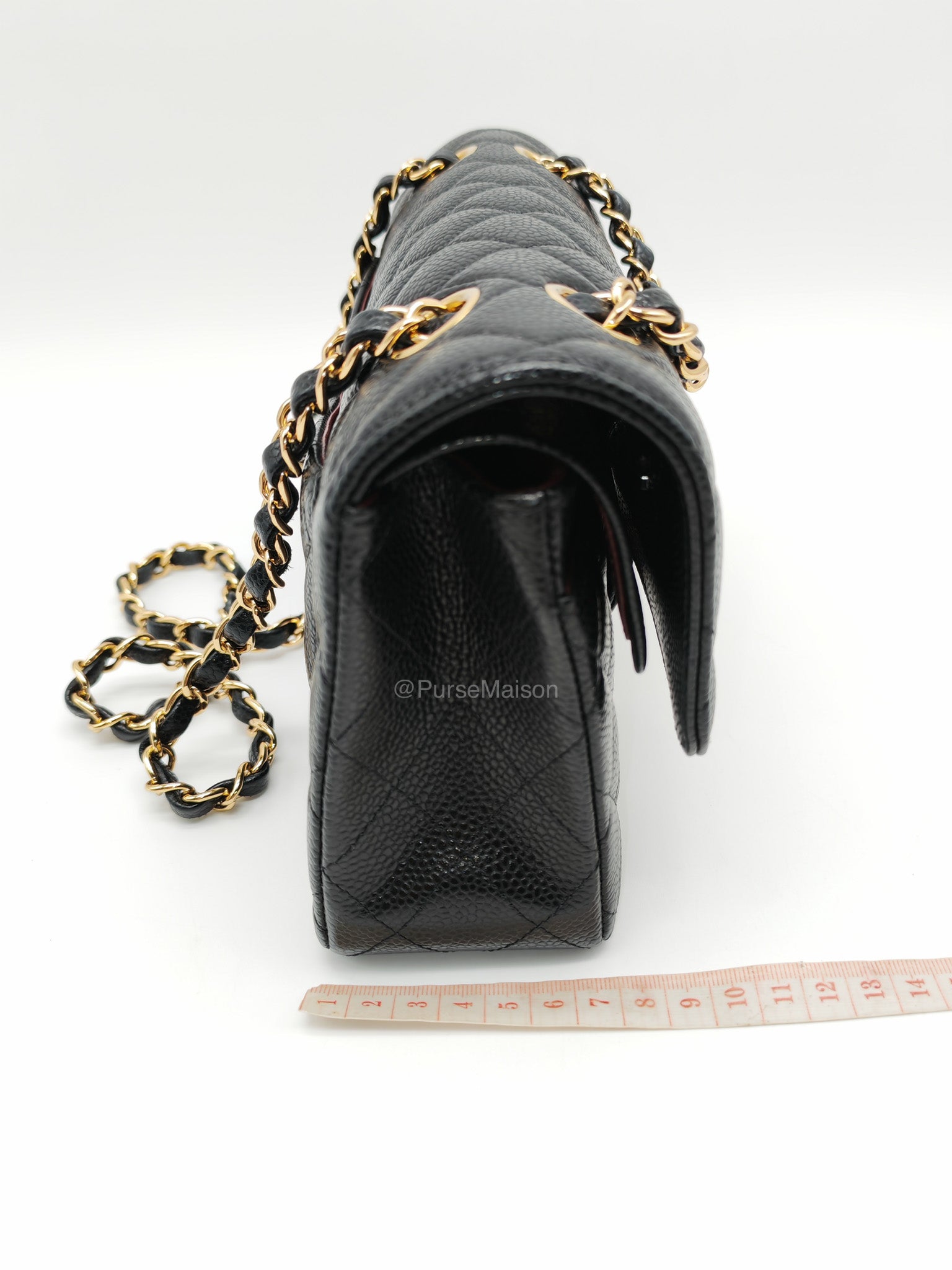 Chanel Classic Double Flap Small in Black Caviar Leather Gold Hardware (Series 31) | Purse Maison Luxury Bags Shop