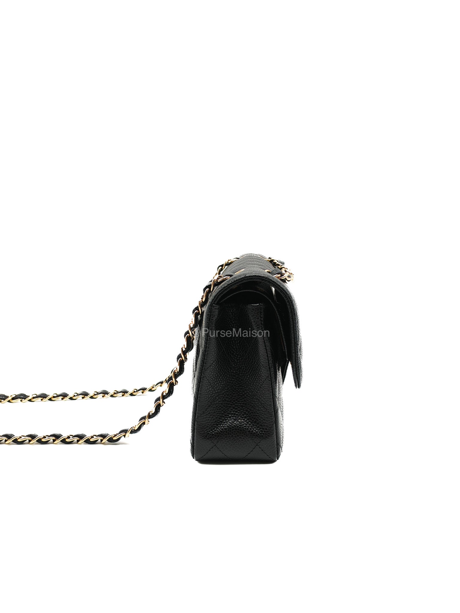 Chanel Classic Double Flap Small in Black Caviar Leather Gold Hardware (Series 31) | Purse Maison Luxury Bags Shop