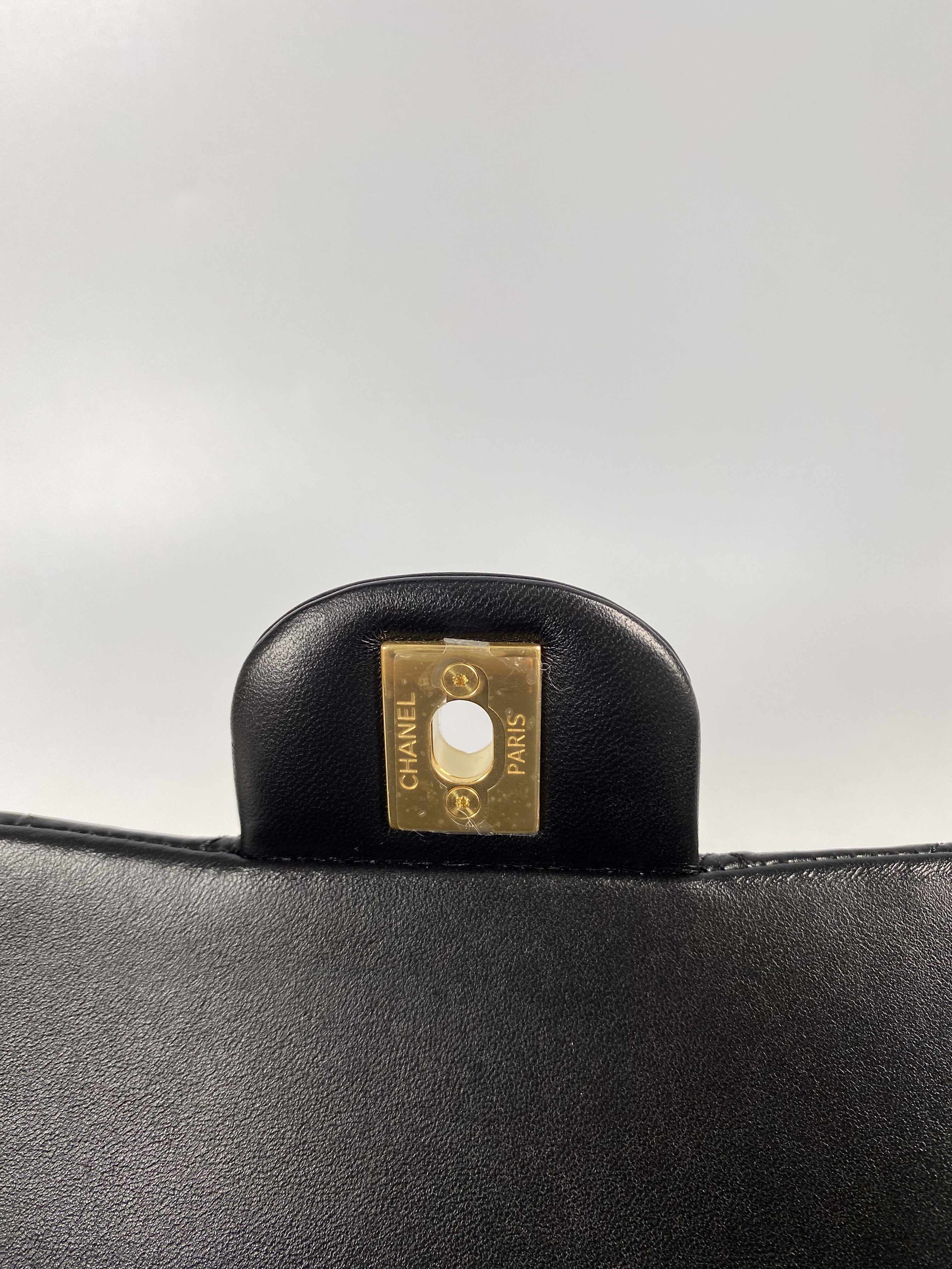 Chanel Classic Medium Double Flap in Lambskin Leather and Gold Hardware (Microchip)