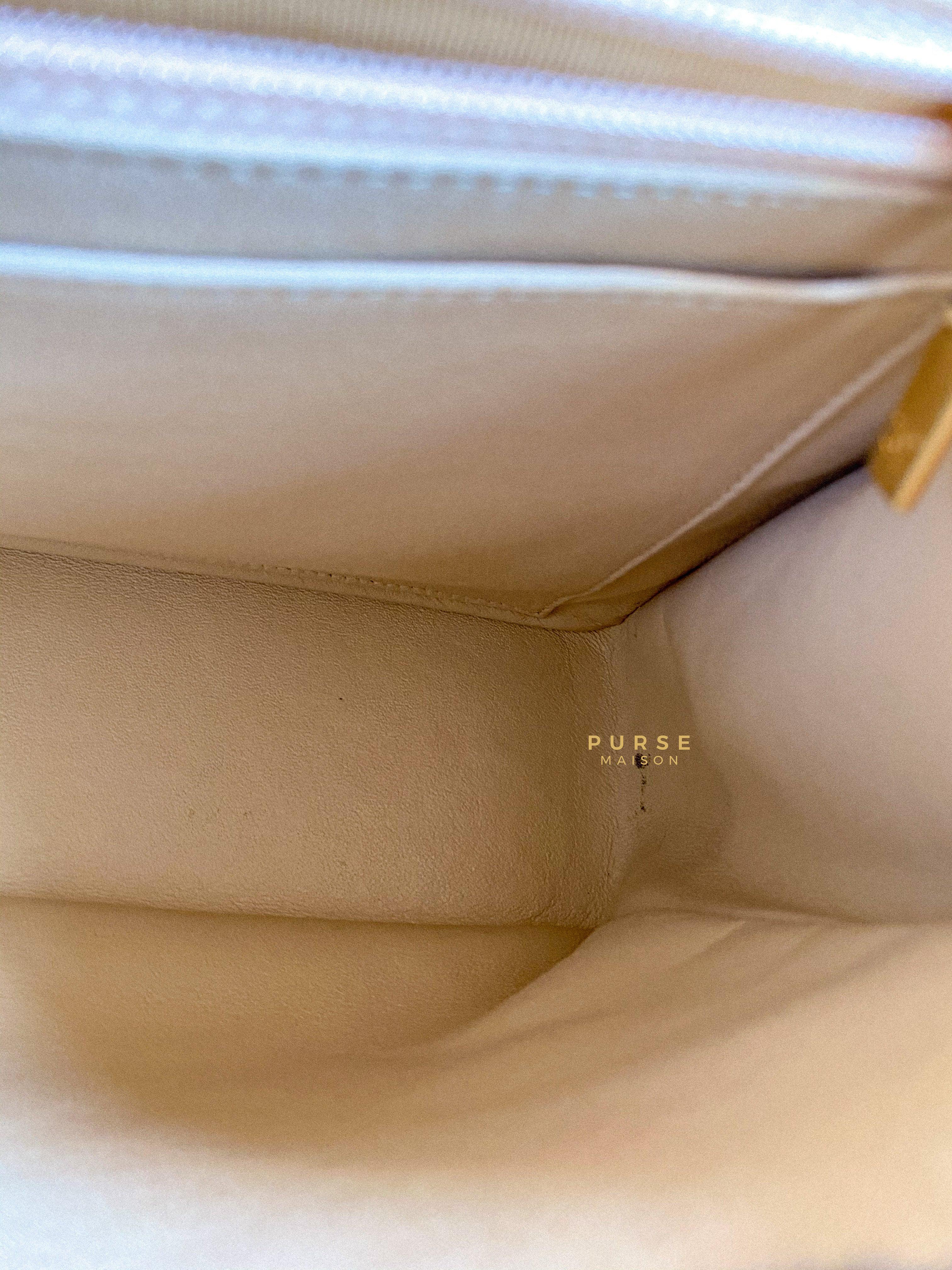 Chanel Classic Single Flap Jumbo in Beige Clair Quilted Caviar and Gold Hardware (Series 13) | Purse Maison Luxury Bags Shop