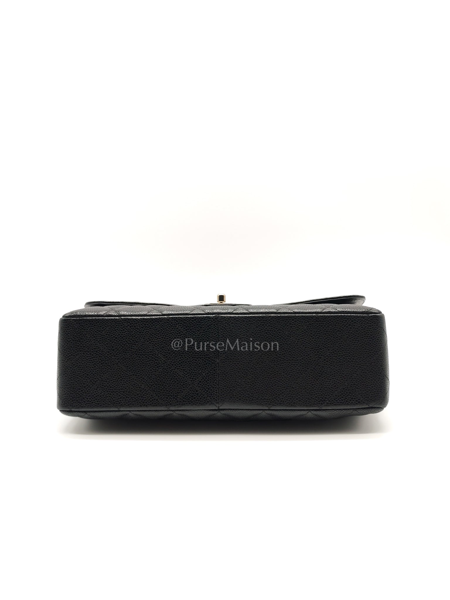 Classic Single Flap Jumbo in Black Caviar Leather in Silver Hardware Series 12 | Purse Maison Luxury Bags Shop