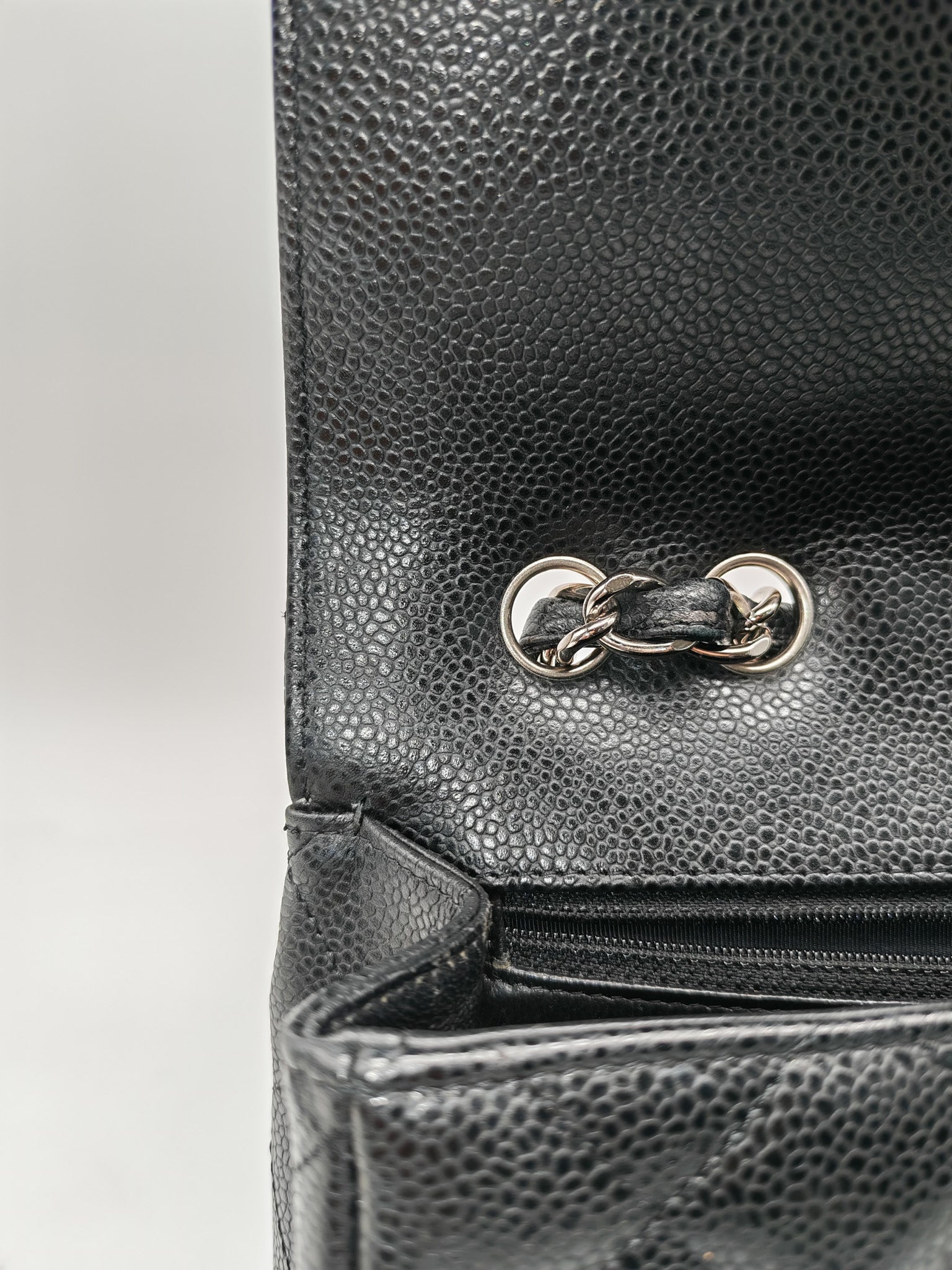 Chanel Classic Double Flap Jumbo in Black Quilted Caviar Leather & Palladium Hardware Series 13 | Purse Maison Luxury Bags Shop