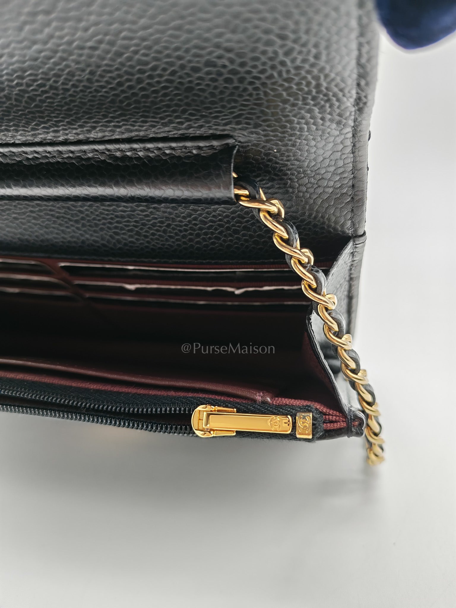 Chanel Classic Wallet on Chain in Black Quilted Caviar Leather and Gold Hardware (Microchip) | Purse Maison Luxury Bags Shop