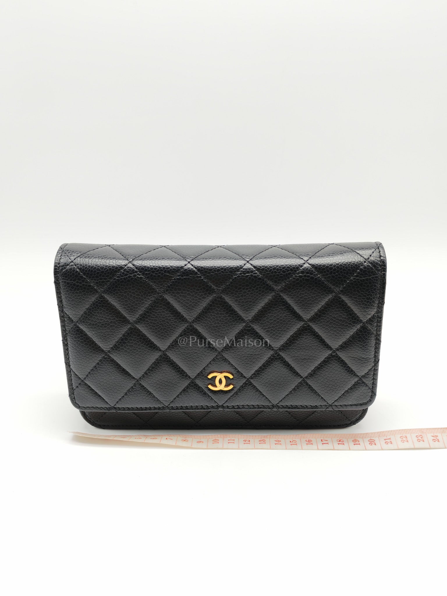 Chanel Classic Wallet on Chain in Black Quilted Caviar Leather and Gold Hardware (Microchip) | Purse Maison Luxury Bags Shop