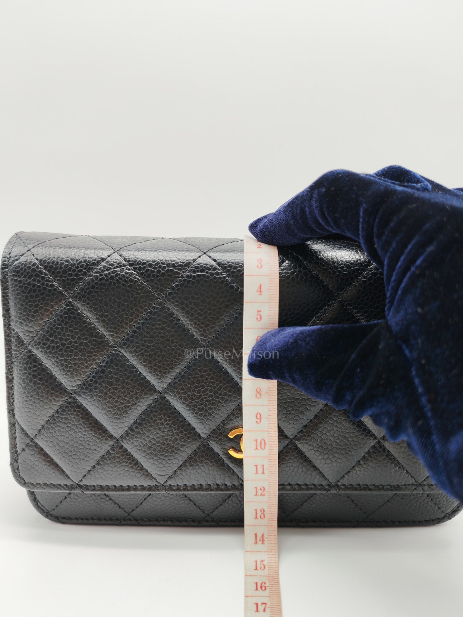 Chanel Classic Wallet on Chain in Black Quilted Caviar Leather and Gold Hardware (Microchip) | Purse Maison Luxury Bags Shop