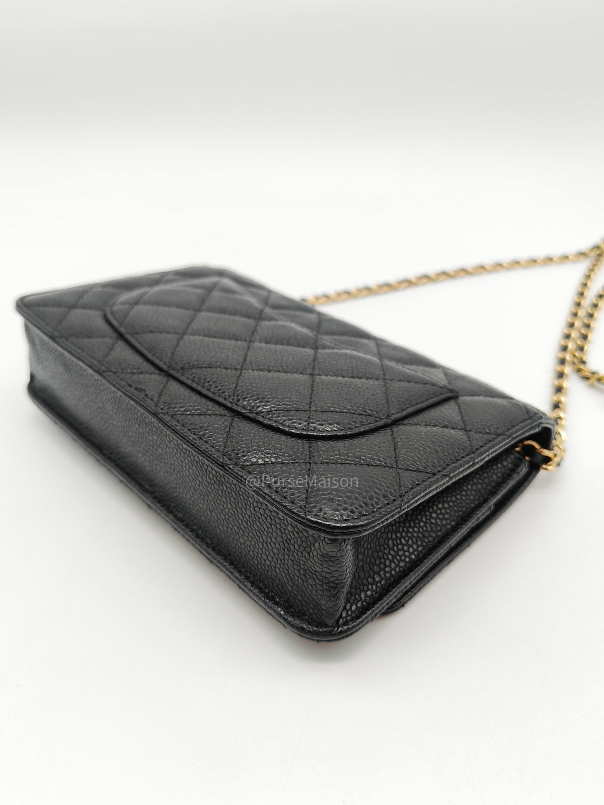 Chanel Classic Wallet on Chain in Black Quilted Caviar Leather and Gold Hardware Series 28 | Purse Maison Luxury Bags Shop
