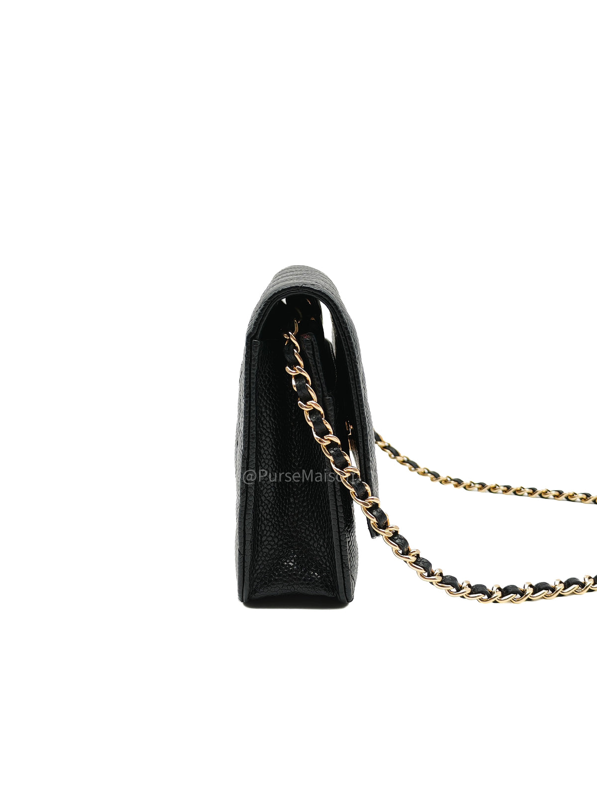 Chanel Classic Wallet on Chain in Black Quilted Caviar Leather and Gold Hardware Series 28 | Purse Maison Luxury Bags Shop