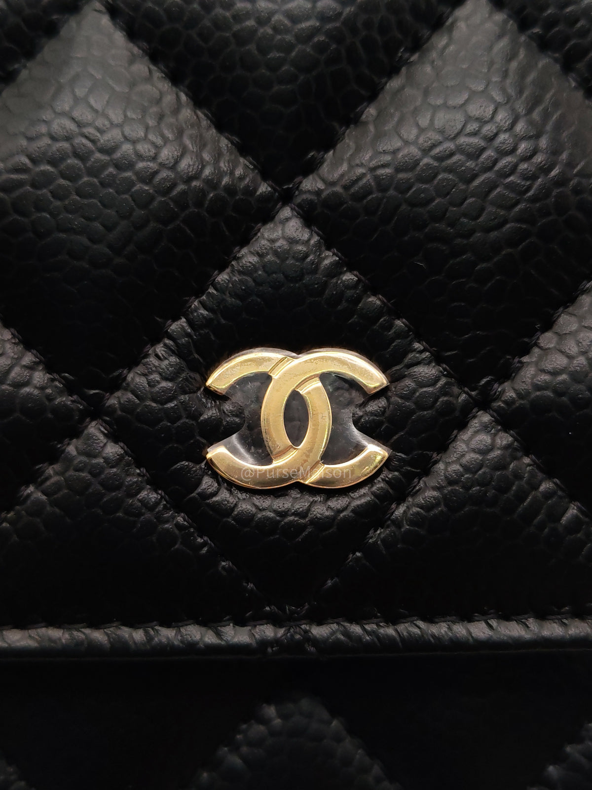 Chanel Classic Wallet on Chain (WOC) Black Caviar Leather Gold Hardware Microchip (EU****3L) | Purse Maison Luxury Bags Shop