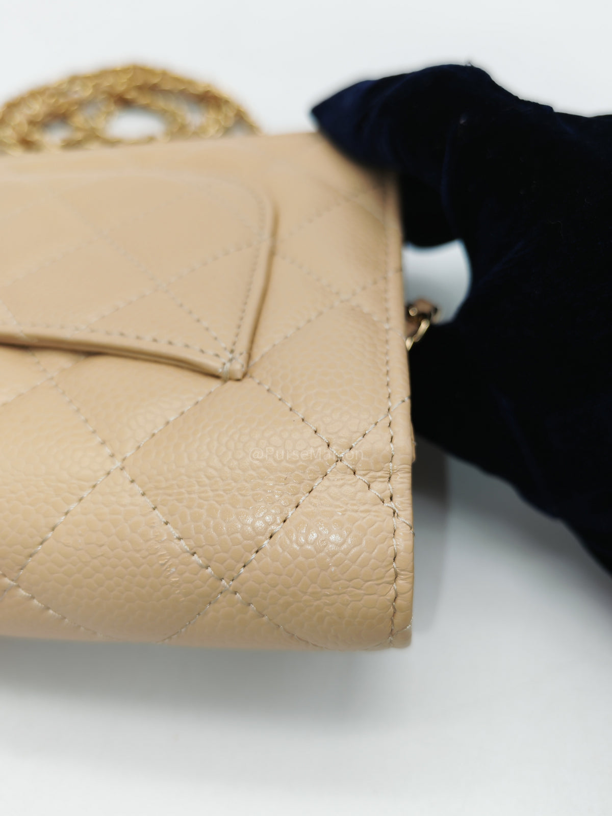 Chanel Classic Wallet On Chain (WOC) in Beige Clair Caviar Leather and Gold Hardware Microchip) | Purse Maison Luxury Bags Shop