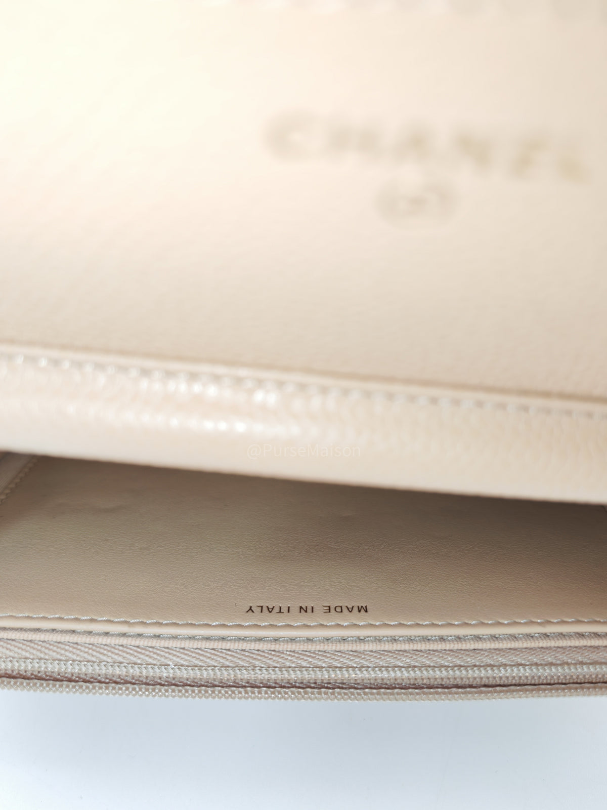 Chanel Classic Wallet On Chain (WOC) in Beige Clair Caviar Leather and Gold Hardware Microchip) | Purse Maison Luxury Bags Shop