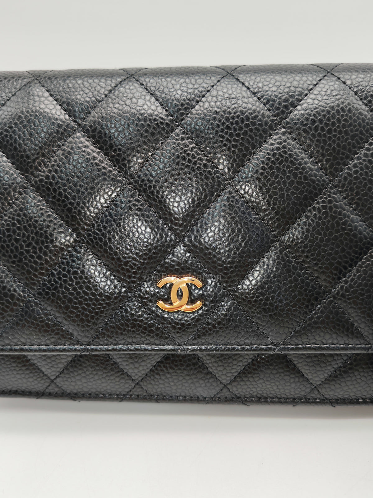 Chanel Classic Wallet On Chain (WOC) in Black Caviar Leather and Gold Hardware Microchip (P3****N8) | Purse Maison Luxury Bags Shop