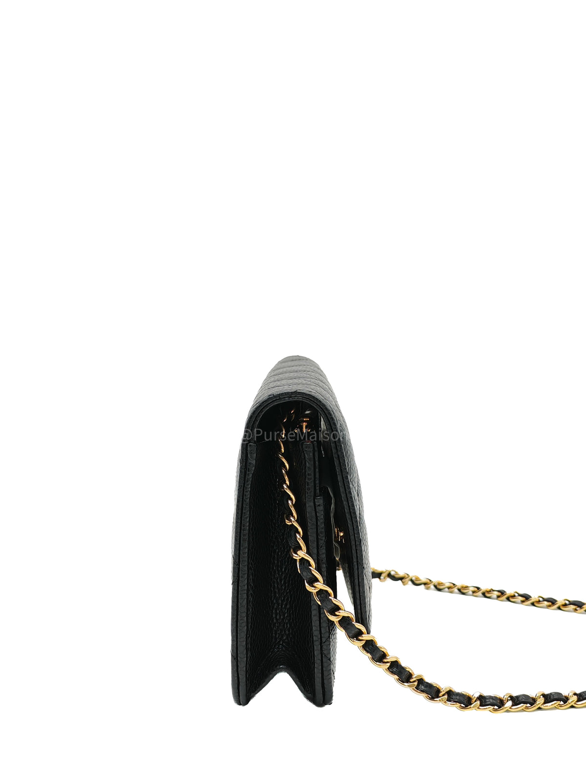 Chanel Classic Wallet On Chain (WOC) in Black Caviar Leather and Gold Hardware Microchip (P3****N8) | Purse Maison Luxury Bags Shop