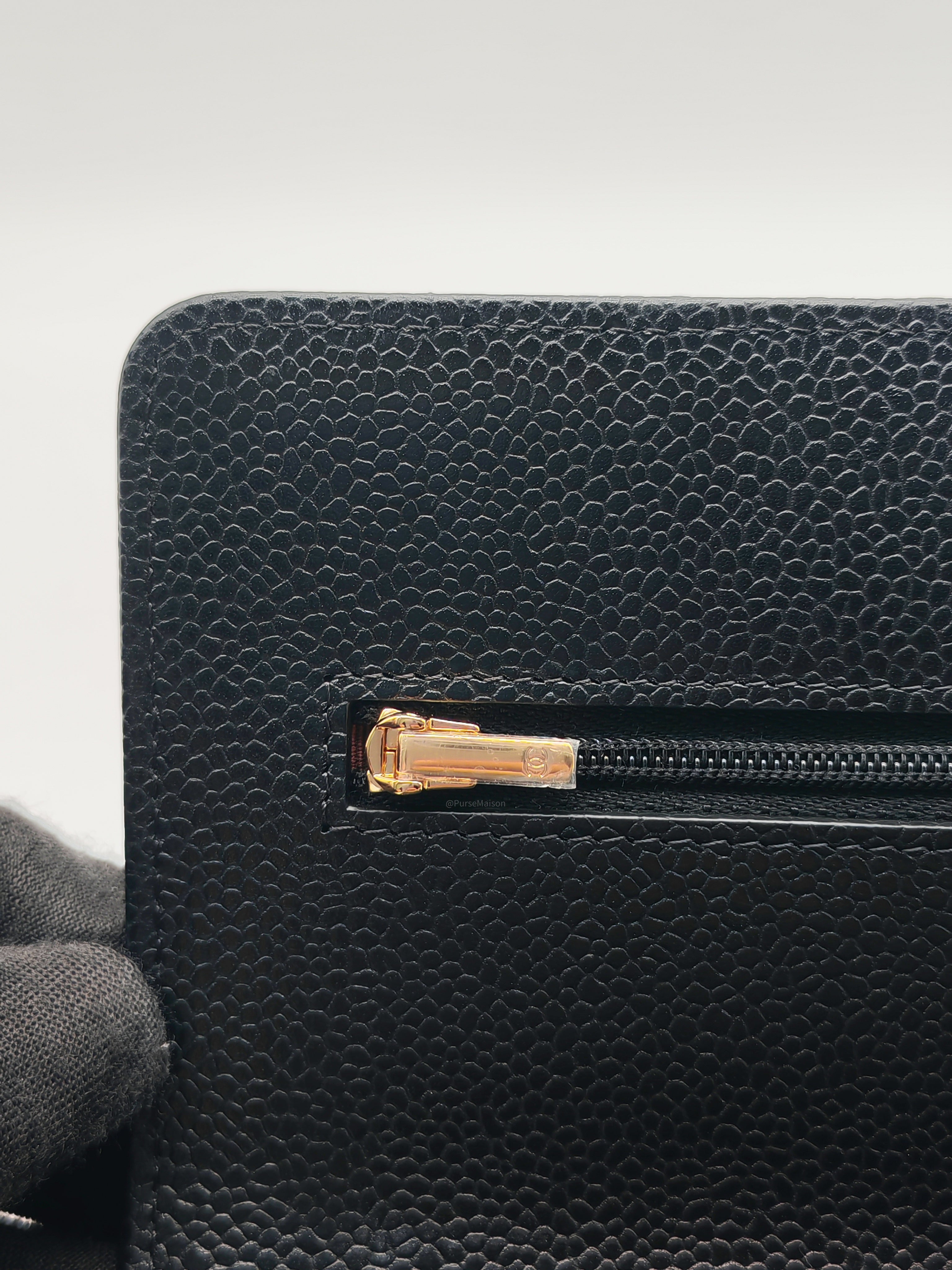 Chanel Classic Wallet on Chain (WOC) in Black Caviar Leather Gold Hardware Microchip (L6****54) | Purse Maison Luxury Bags Shop