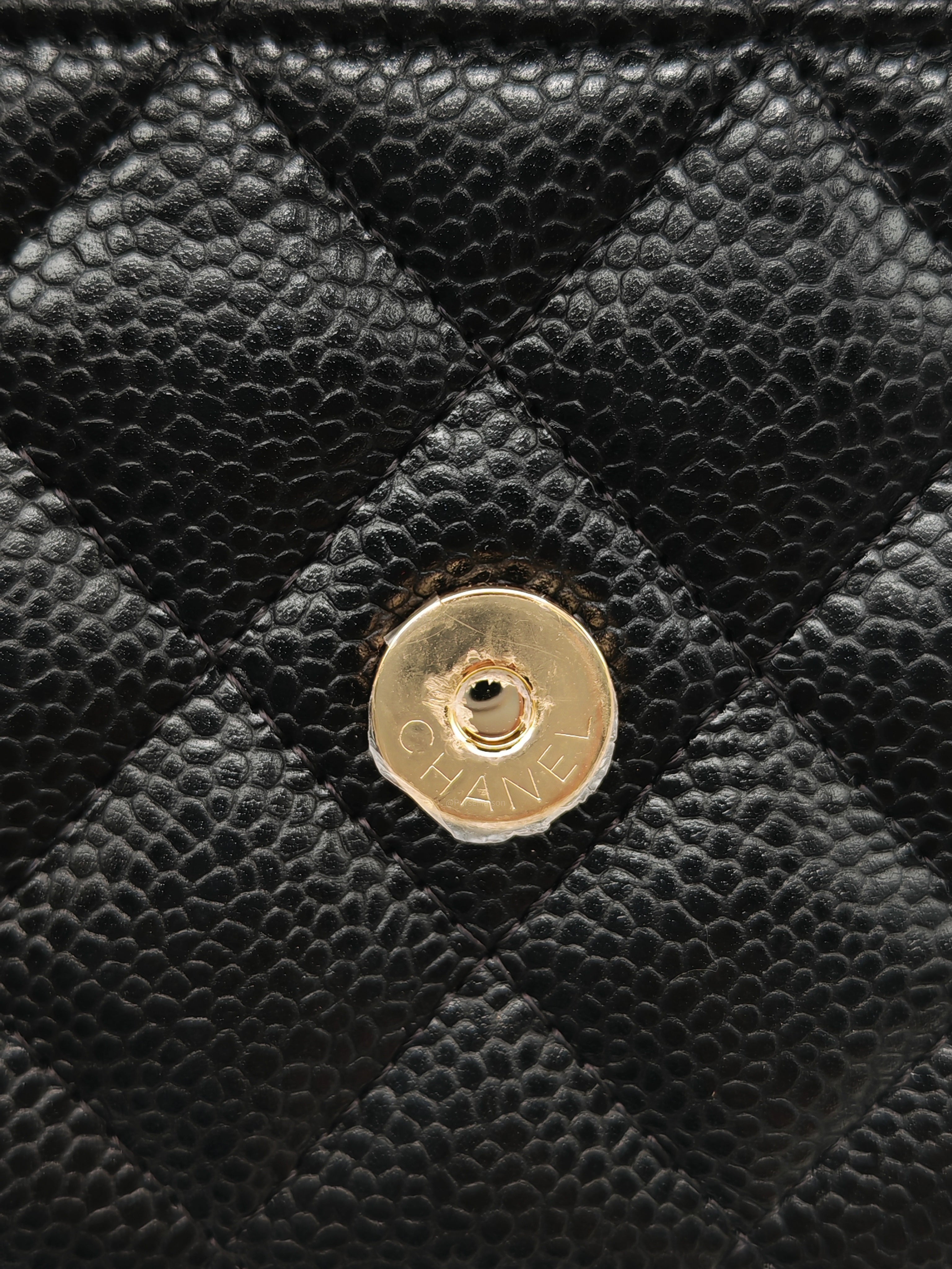 Chanel Classic Wallet on Chain (WOC) in Black Caviar Leather Gold Hardware Microchip (L6****54) | Purse Maison Luxury Bags Shop