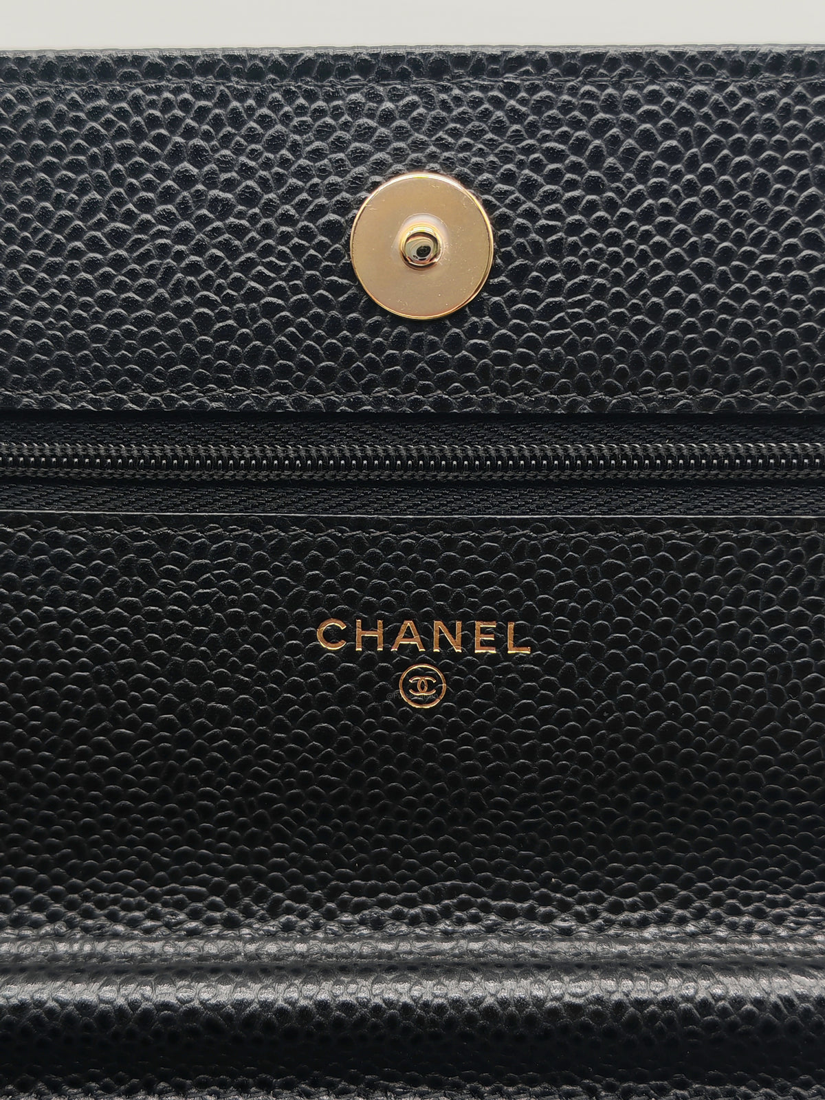 Chanel Classic Wallet on Chain (WOC) in Black Caviar Leather Gold Hardware Microchip (X1***CC) | Purse Maison Luxury Bags Shop