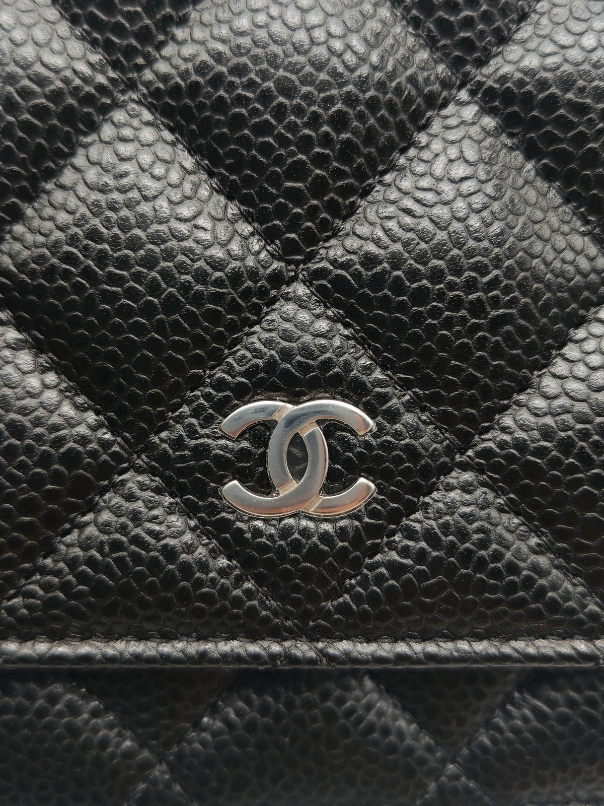 Chanel Classic Wallet on Chain (WOC) in Black Caviar Leather Silver Hardware Microchip (HJ****5J) | Purse Maison Luxury Bags Shop