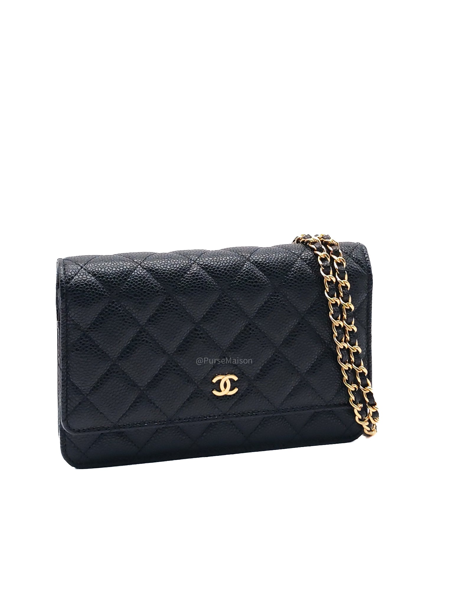 Chanel Classic Wallet on Chan (WOC) in Black Caviar Leather Gold Hardware (Series 29) | Purse Maison Luxury Bags Shop