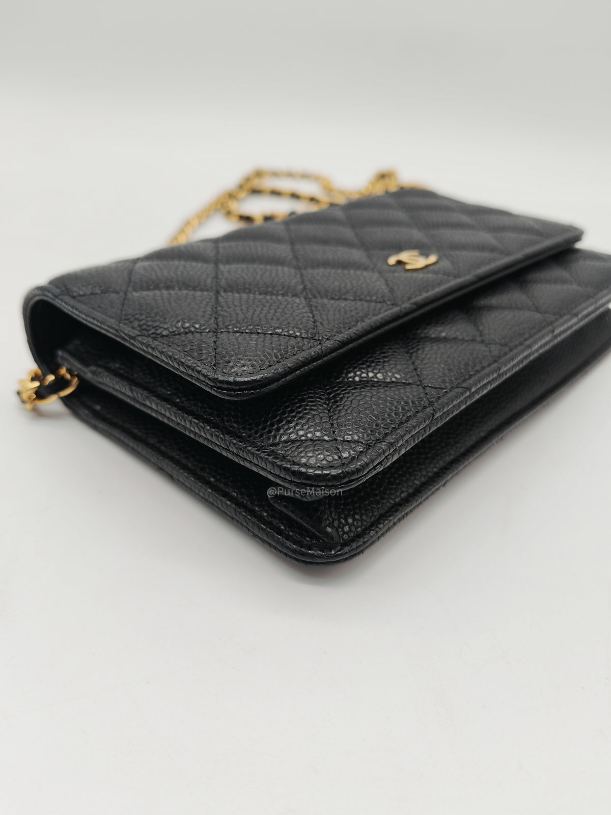Chanel Classic Wallet on Chan (WOC) in Black Caviar Leather Gold Hardware (Series 29) | Purse Maison Luxury Bags Shop