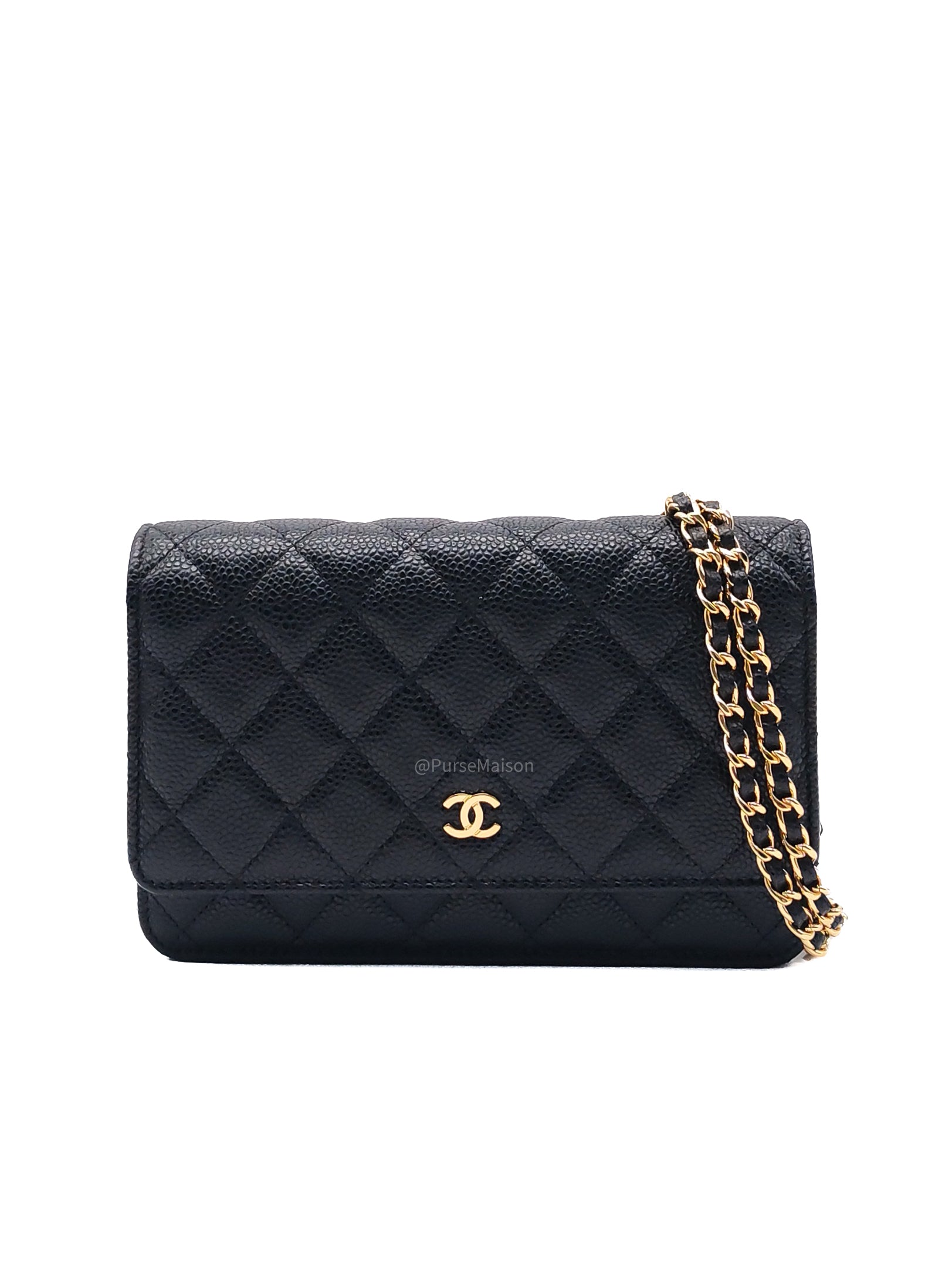 Chanel Classic Wallet on Chan (WOC) in Black Caviar Leather Gold Hardware (Series 29) | Purse Maison Luxury Bags Shop