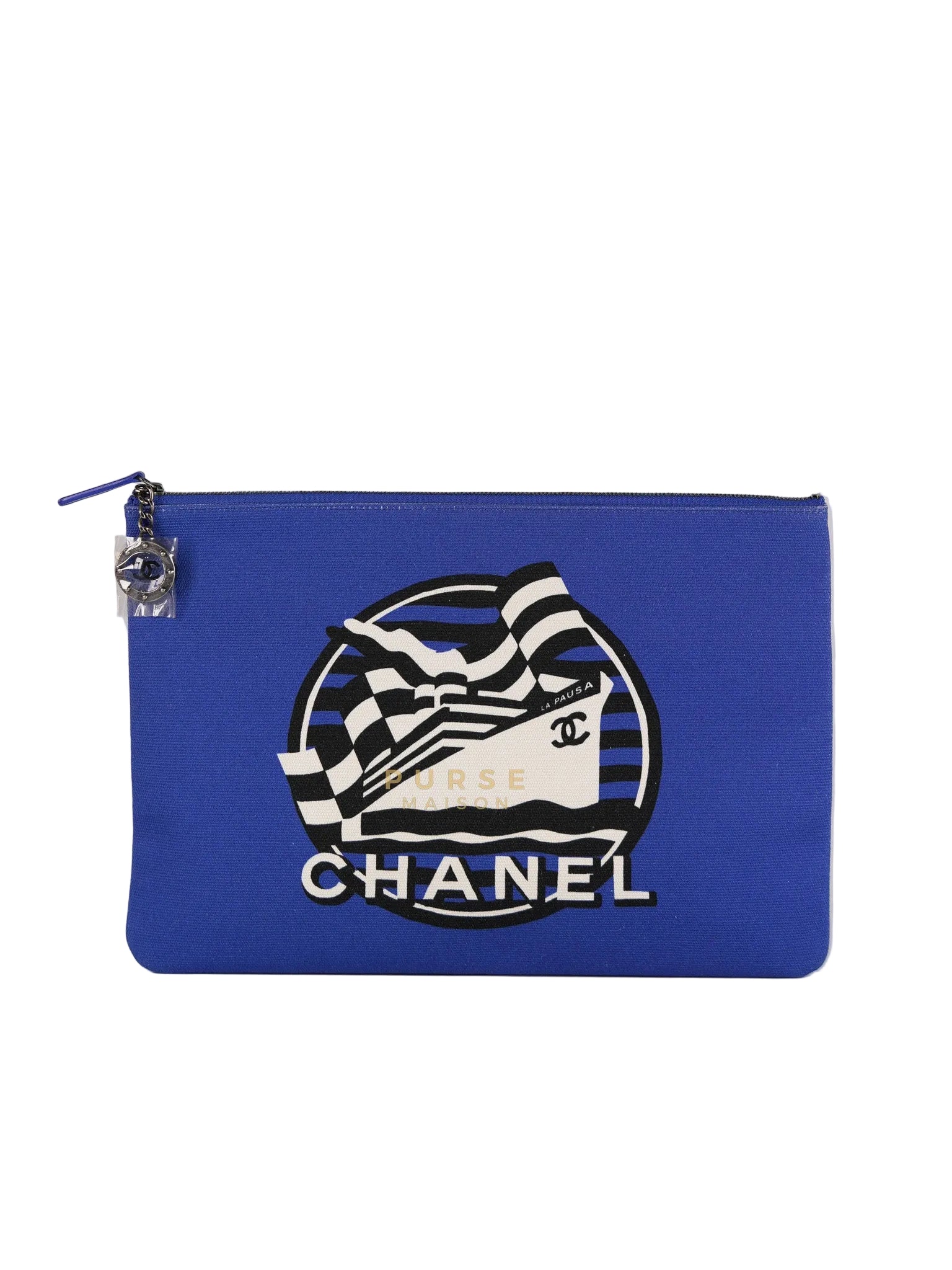 Coco Cruise O-Case Zip Pouch in Dark Blue Ruthenium Hardware Series 26 | Purse Maison Luxury Bags Shop
