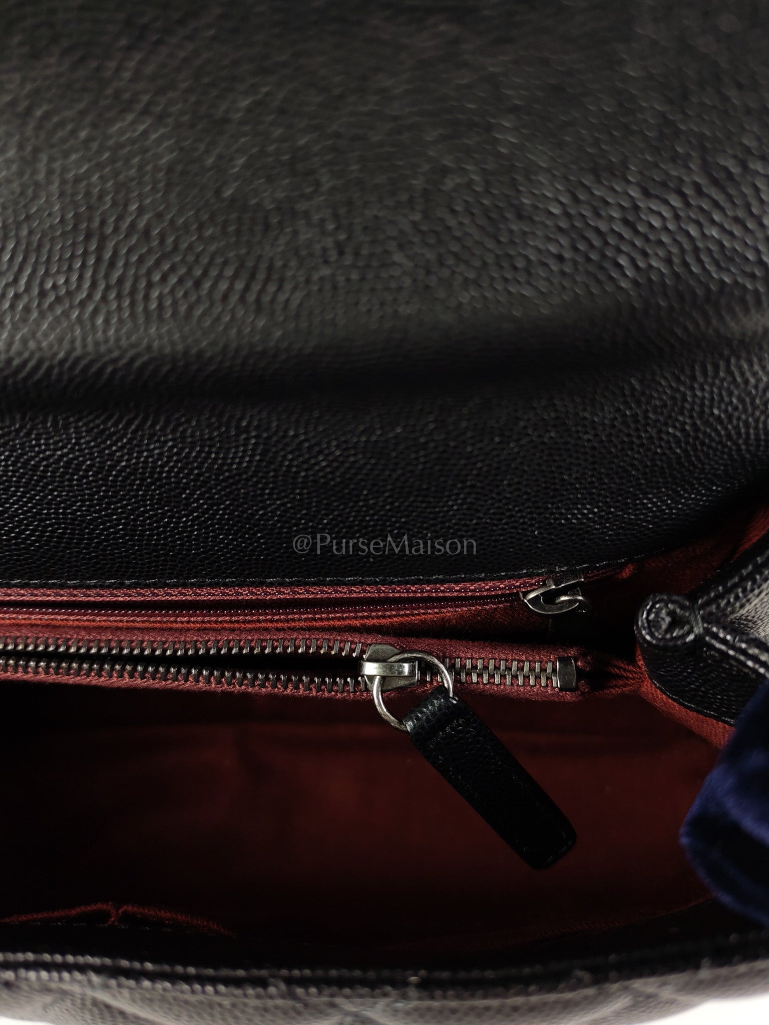 Coco Handle Medium in Black Quilted Caviar & Ruthenium Hardware Series 23 | Purse Maison Luxury Bags Shop
