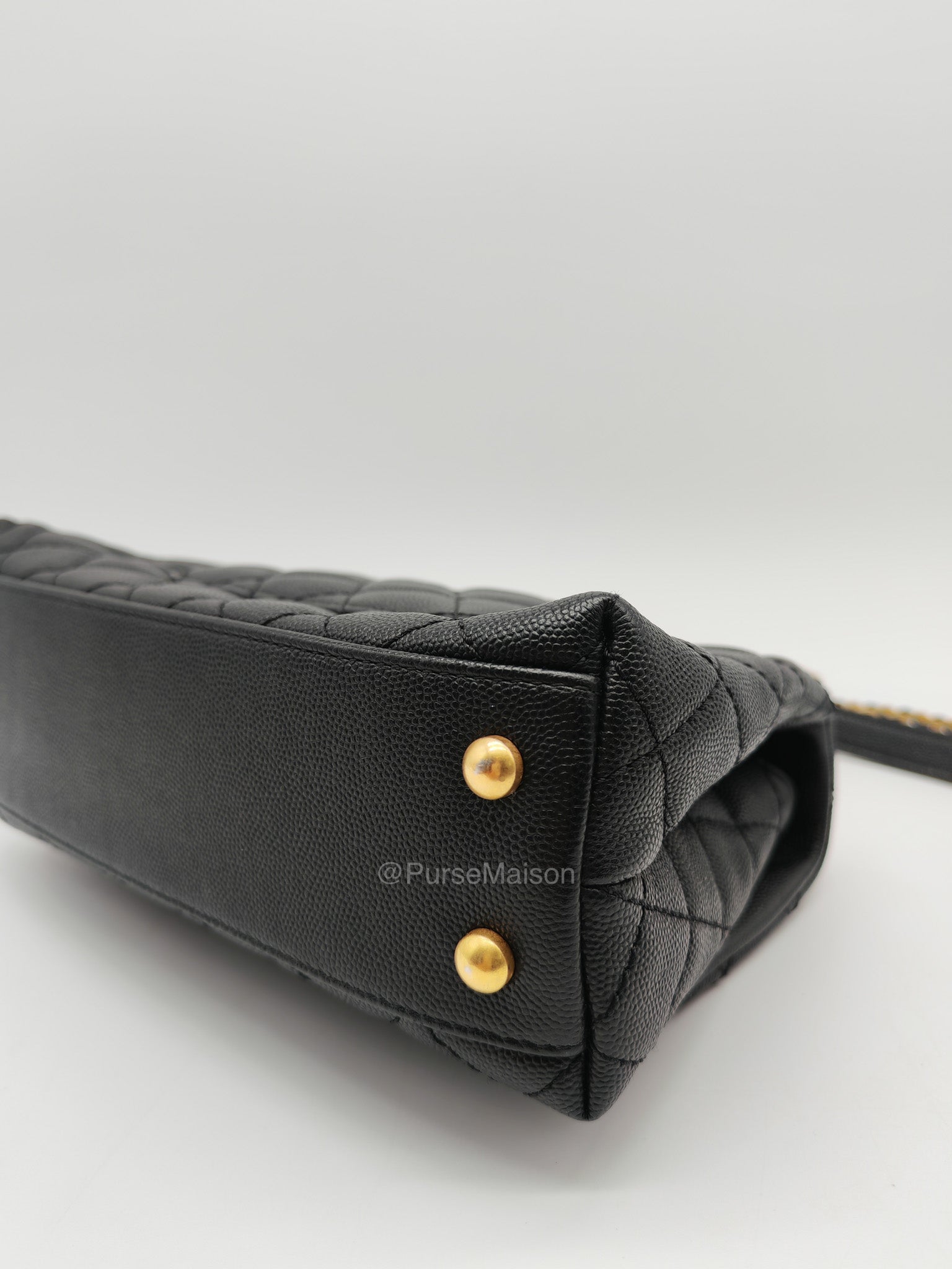 Chanel Coco Handle Small in Black Caviar Leather and Gold Hardware Series 25 | Purse Maison Luxury Bags Shop