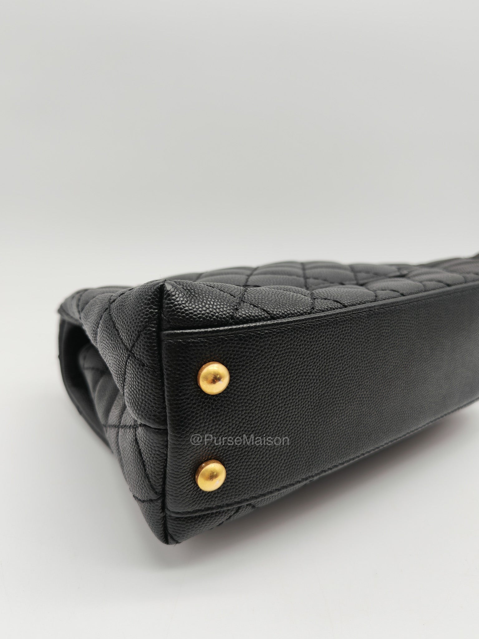 Chanel Coco Handle Small in Black Caviar Leather and Gold Hardware Series 25 | Purse Maison Luxury Bags Shop