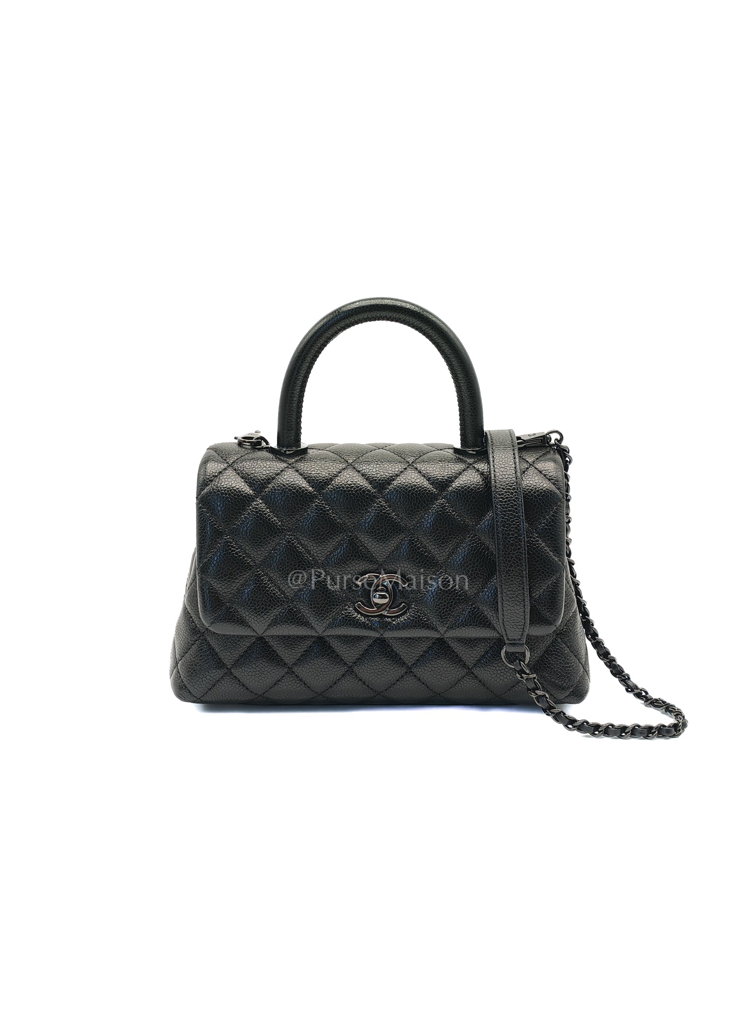 Coco Handle Small So Black in Shiny Caviar Leather Series 30 | Purse Maison Luxury Bags Shop