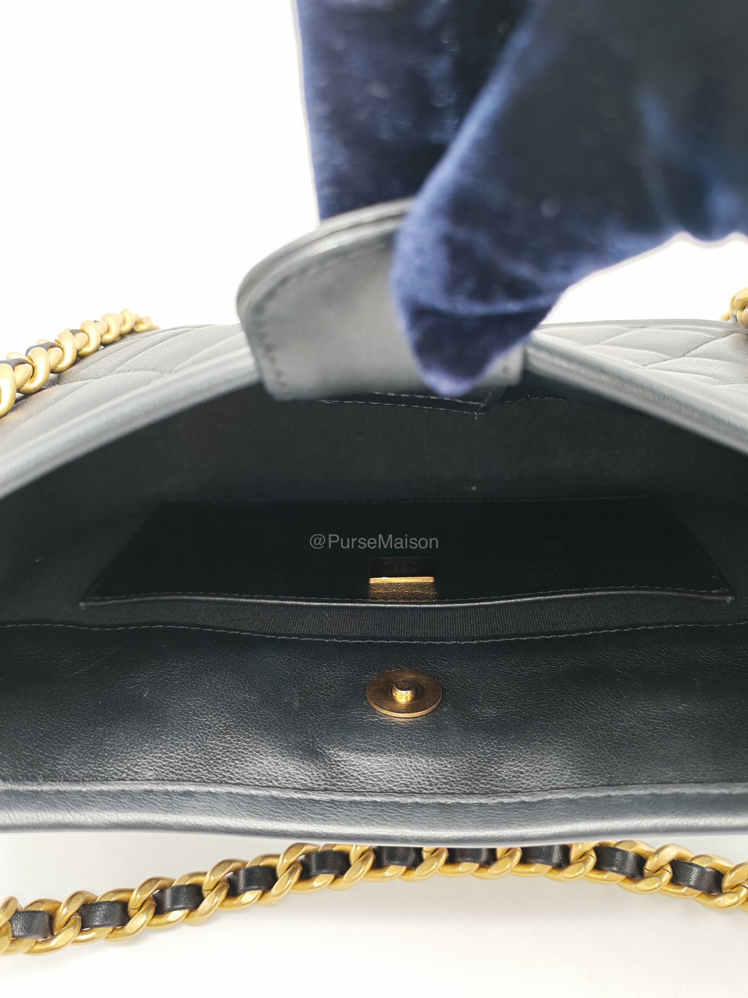Chanel Curvy Mood Hobo Bag in Black Quilted Calfskin Leather and Aged Gold Hardware Microchip | Purse Maison Luxury Bags Shop