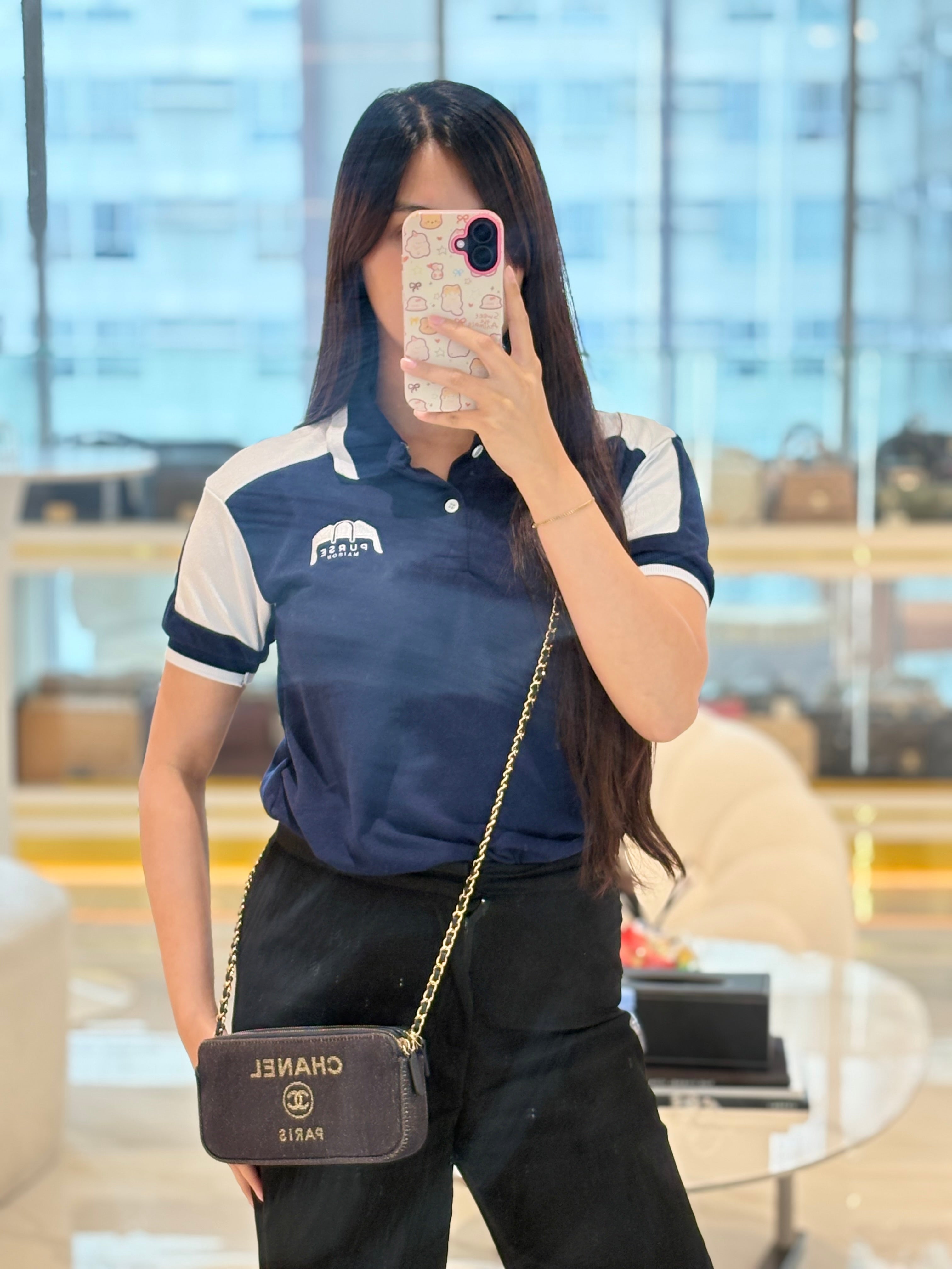 Chanel Deauville Denim Double Zip Clutch Chain Bag Series 28 | Purse Maison Luxury Bags Shop