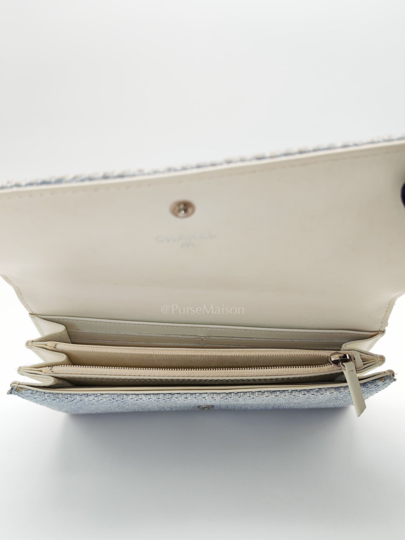 Deuville Long Wallet in Tweed Fabric Canvas Series 18 | Purse Maison Luxury Bags Shop