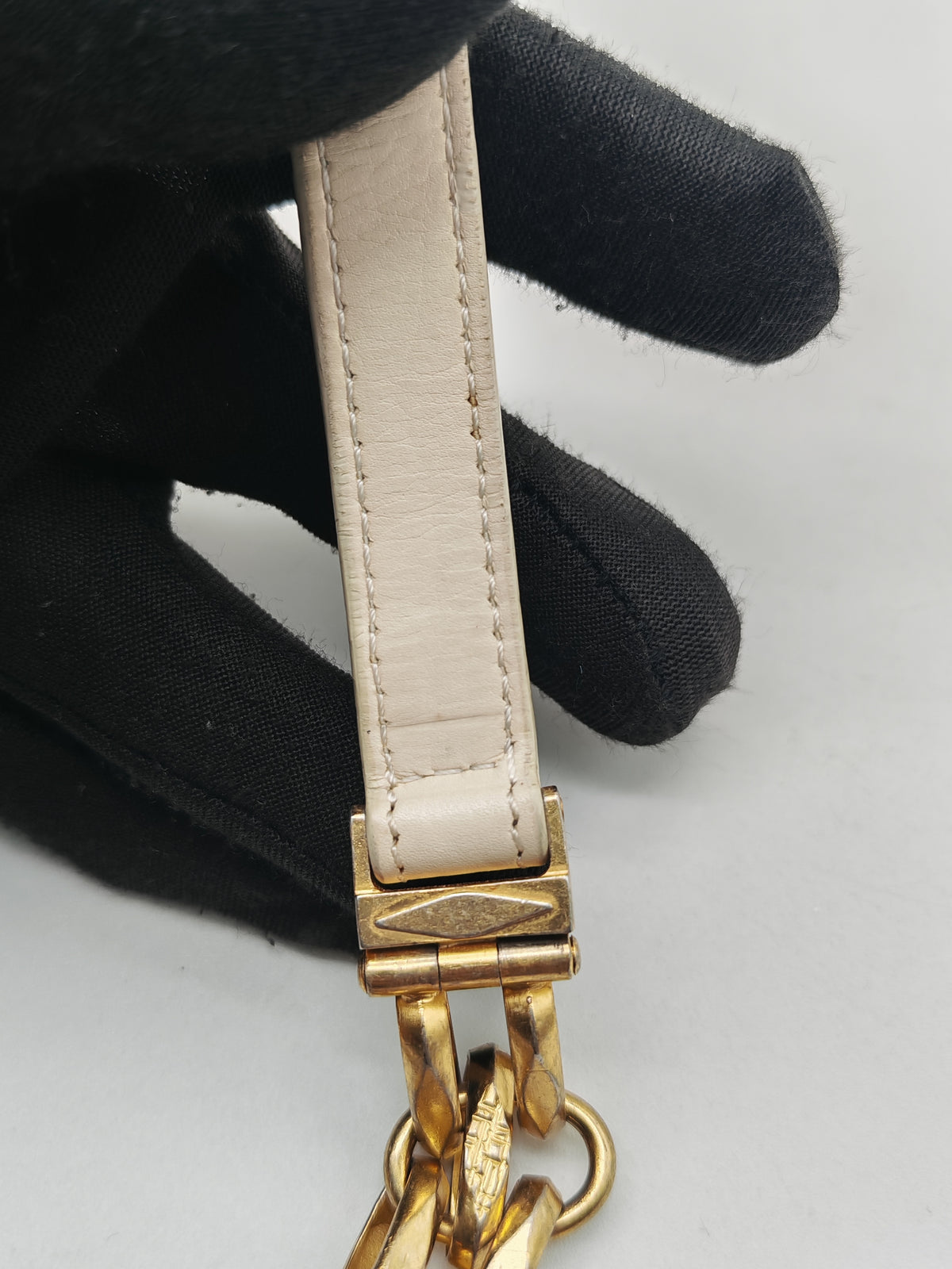 Chanel Envelope Flap Bag in White Chevron Calfskin Leather and Gold Hardware Series 27 | Purse Maison Luxury Bags Shop