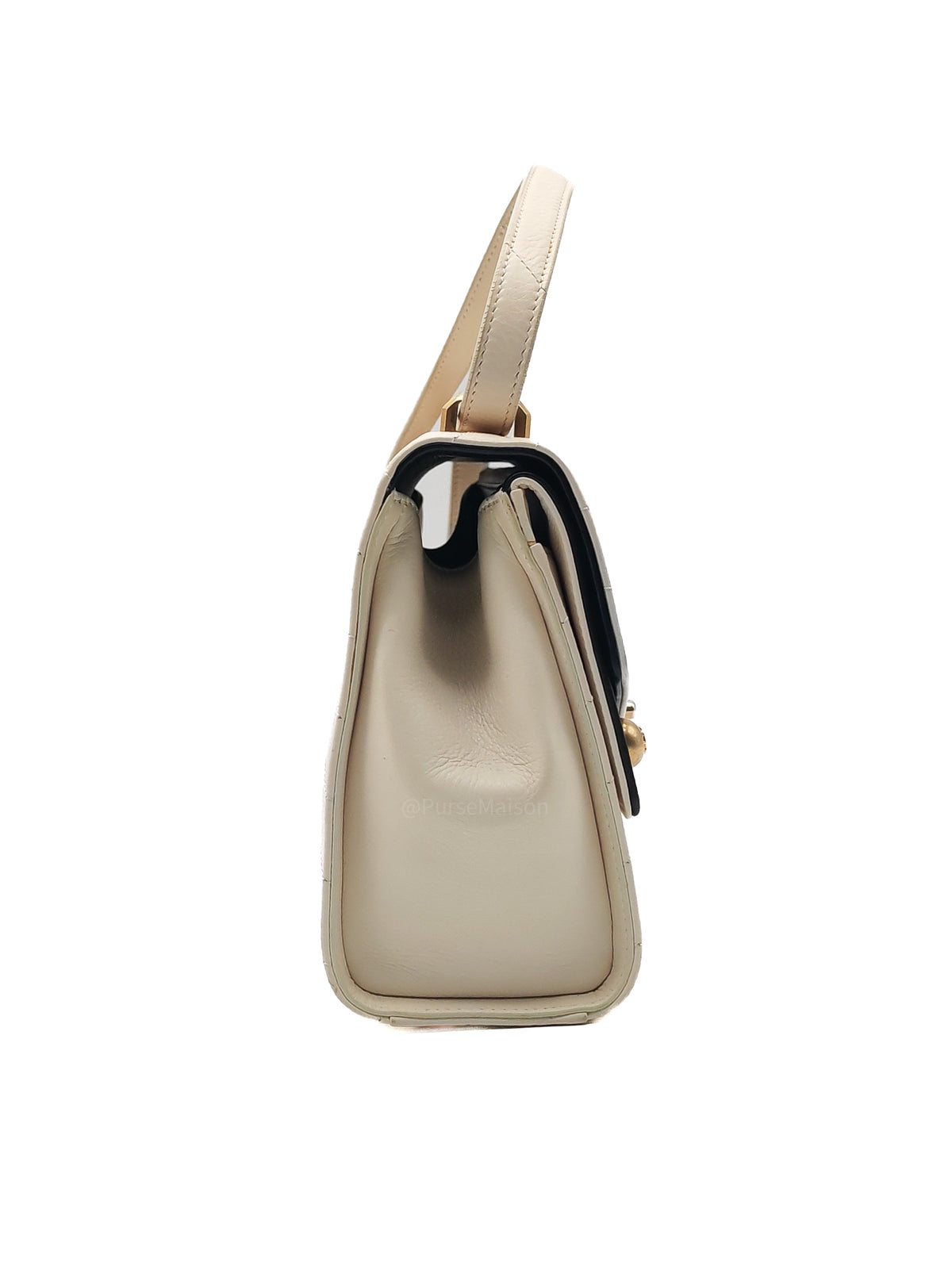 Chanel Envelope Flap Bag in White Chevron Calfskin Leather and Gold Hardware Series 27 | Purse Maison Luxury Bags Shop