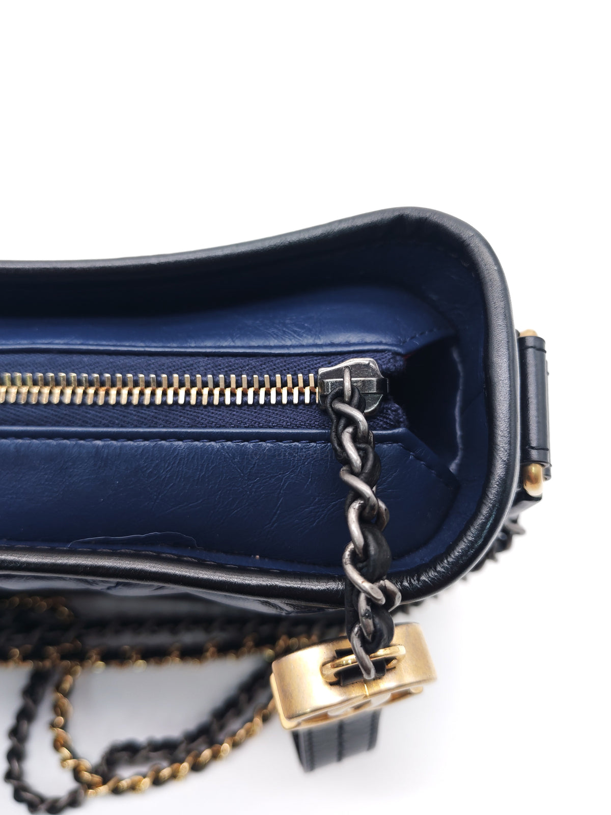 Chanel Gabrielle Hobo Bag Small in Navy Blue Quilted Aged Calfskin Leather and Mix Hardware Series 24 | Purse Maison Luxury Bags Shop