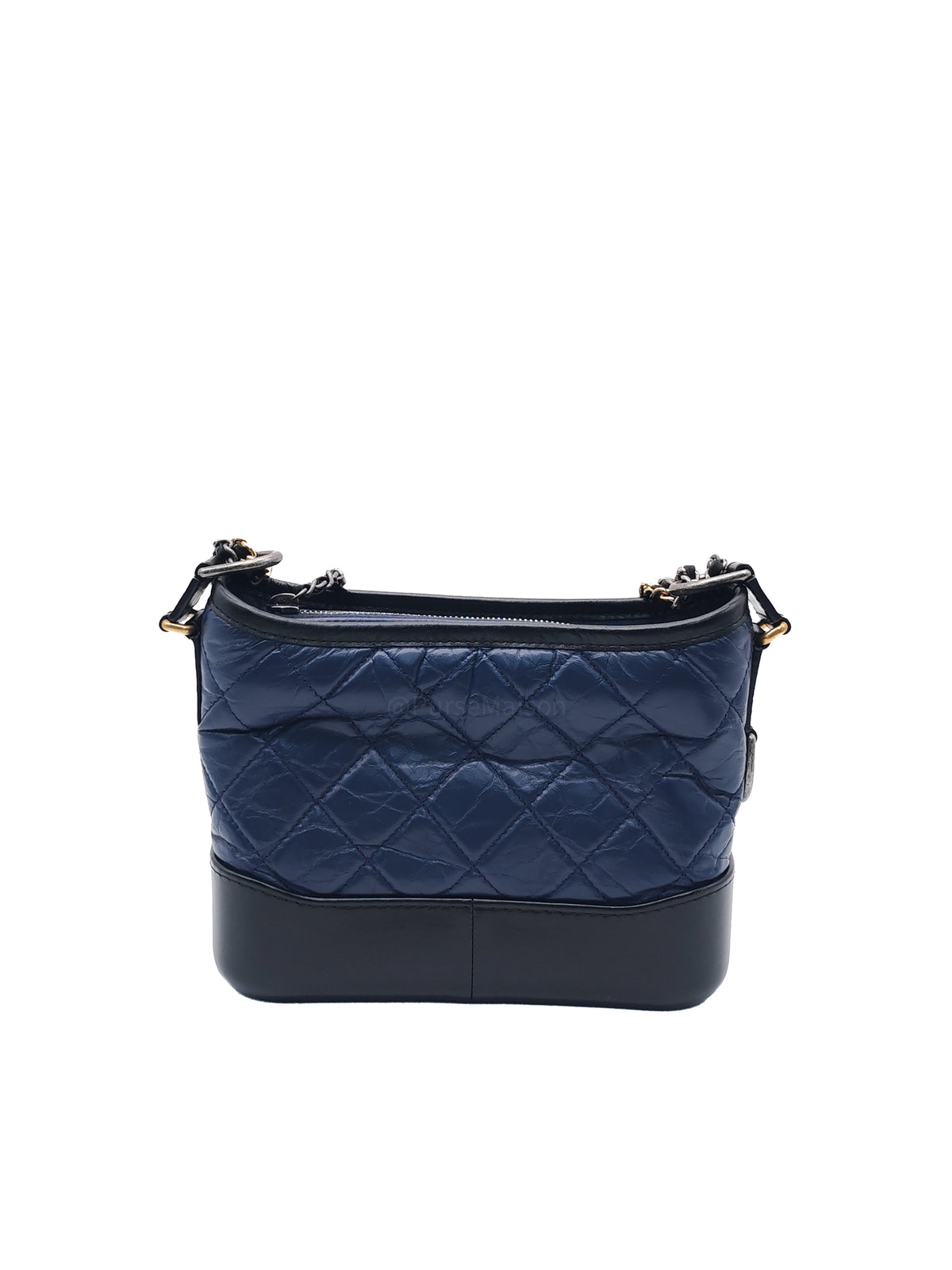 Chanel Gabrielle Hobo Bag Small in Navy Blue Quilted Aged Calfskin Leather and Mix Hardware Series 24 | Purse Maison Luxury Bags Shop