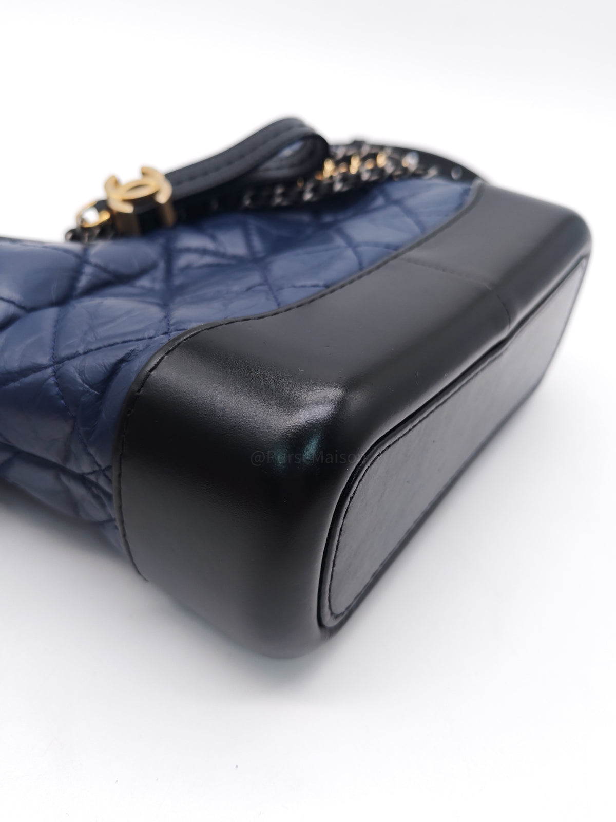 Chanel Gabrielle Hobo Bag Small in Navy Blue Quilted Aged Calfskin Leather and Mix Hardware Series 24 | Purse Maison Luxury Bags Shop